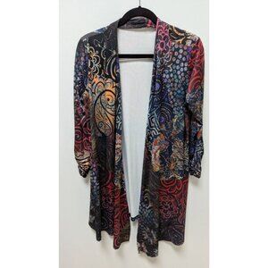 Lily by Firmiana Black/Multicolor Patterned Cardigan
